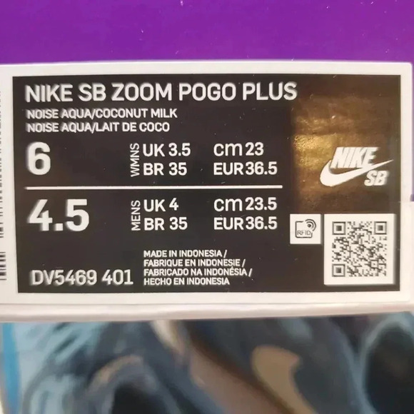 Nike SB Zoom Pogo Plus Size 6 Aqua - Picture 9 of 14